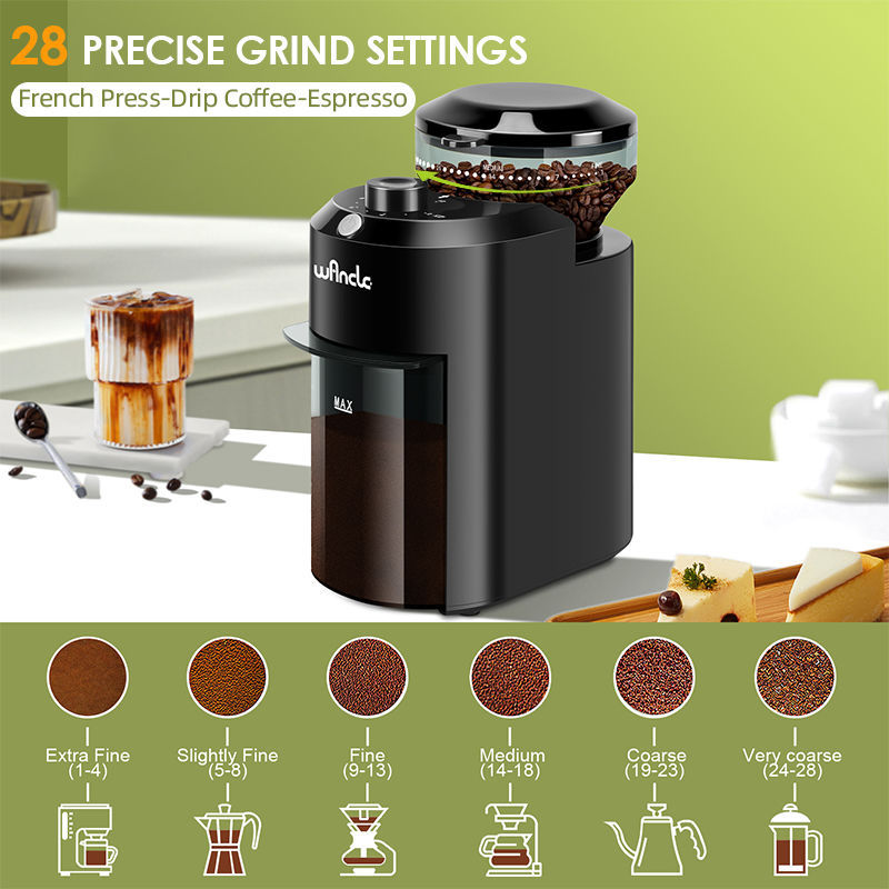Wancle moedor de café elétrico - Coffee Grinder Burr Flat avaliação e preço